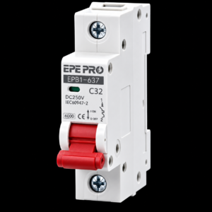 EPEPRO DC MCB 1P 250V 6-63A Circuit Breaker, Thermal Magnetic Trip DIN Rail DC Disconnect Switch for Solar PV Systems