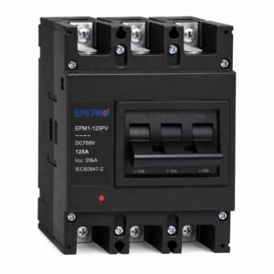 EPM1‑125PV 3P DC750V DC MCCB 63‑125A 20kA Solar PV Moulded Case Circuit Breaker For Solar Power Storage System