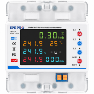 EPEPRO 100A WiFi Smart Miniature Circuit Breaker, Single Phase AC80-300V DIN Rail MCB, Remote APP Control, Leakage, Over/Under Voltage and Overcurrent Protection