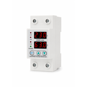 EPEPRO DIN Rail Adjustable Over Under Voltage Current Protector Single Phase 230V 63A Digital Voltage Protection Relay