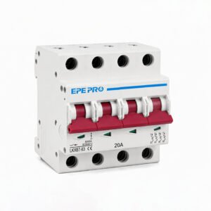 EPEPRO AC Miniature Circuit Breaker 63A 4 Pole 120V/240V DIN Rail Mount MCB, Thermal Magnetic Trip, Solar AC Disconnect Switch for PV System & Electrical Protection
