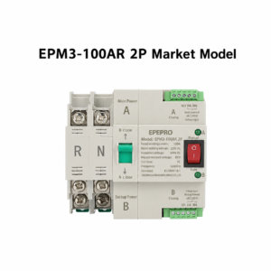 100A Dual Power Automatic Transfer Switch ATS 2P Auto Changeover Switch for Home Backup Power