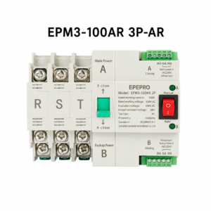 100A Dual Power Automatic Transfer Switch ATS 3P Auto Changeover Switch for Home Backup Power