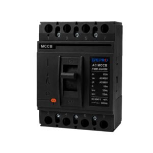 EPEPRO 63A 4 Pole AC MCCB, 400/690V Thermal Magnetic Molded Case Circuit Breaker, AC Disconnect Switch for Solar & Industrial Systems
