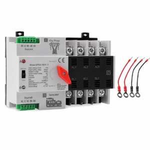 100Amp AC220V Automatic/Manual Transfer Switch 4P 50/60Hz, 4POLE 100A Mini ATS Solar Auto Dual Power Switch EPEPRO for Home Generator, Din Rail Mount Cn Automatic Changeover Fast Transfe for,Rv,Lv Power